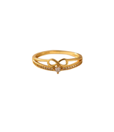 Gold infinity crystal ring