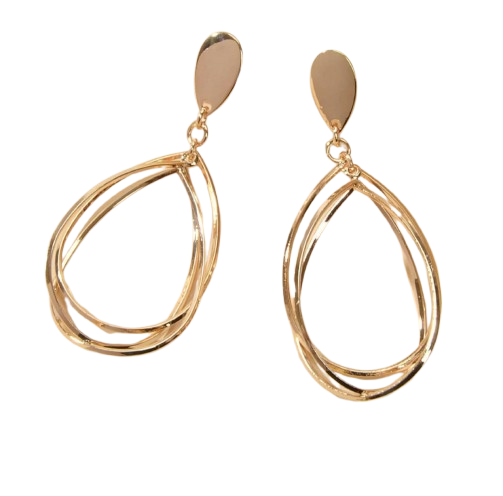 Layered teardrop dangle earrings