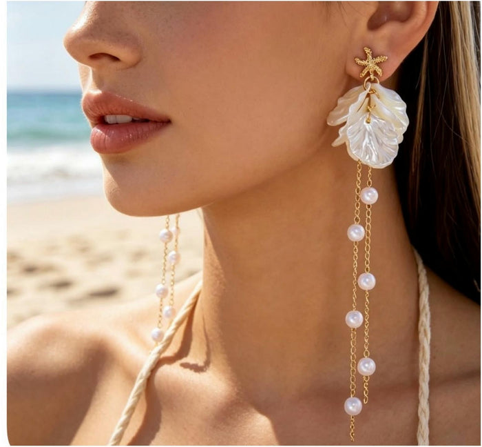 Pearl Tide Starfish Earrings