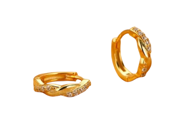 Twisted pavé hoop earrings