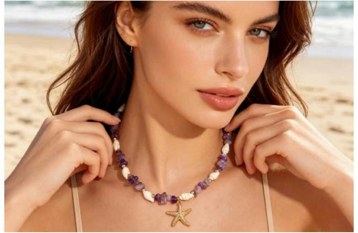 Amethyst Tide Starfish Necklace