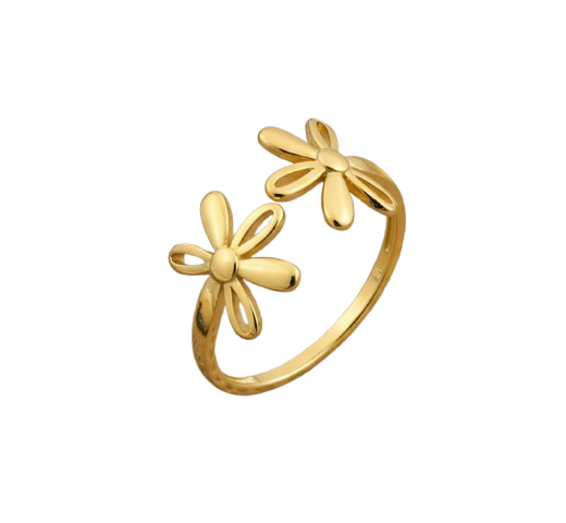 Amour double daisy open ring