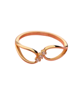 Gold butterfly crystal openwork ring