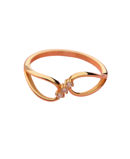 Gold butterfly crystal openwork ring