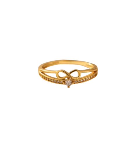 Gold infinity crystal ring