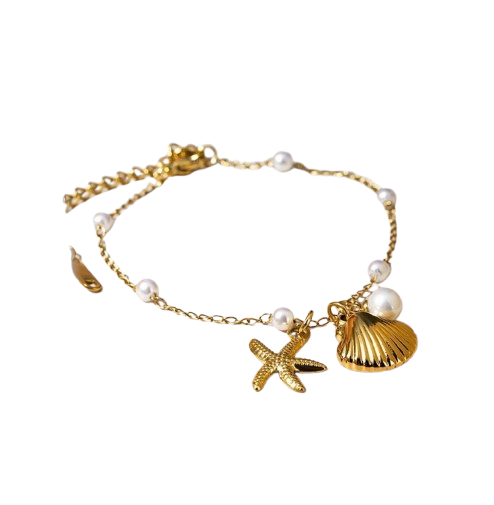 Ocean Pearl Charm Bracelet
