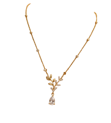 Golden Blossom Drop Necklace