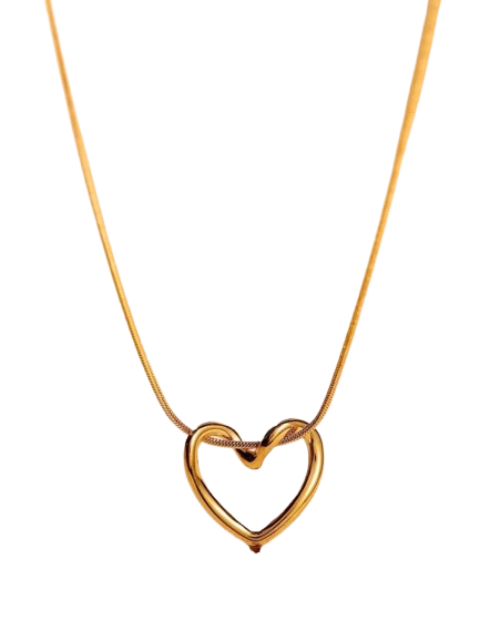 Open Heart Snake Chain Necklace